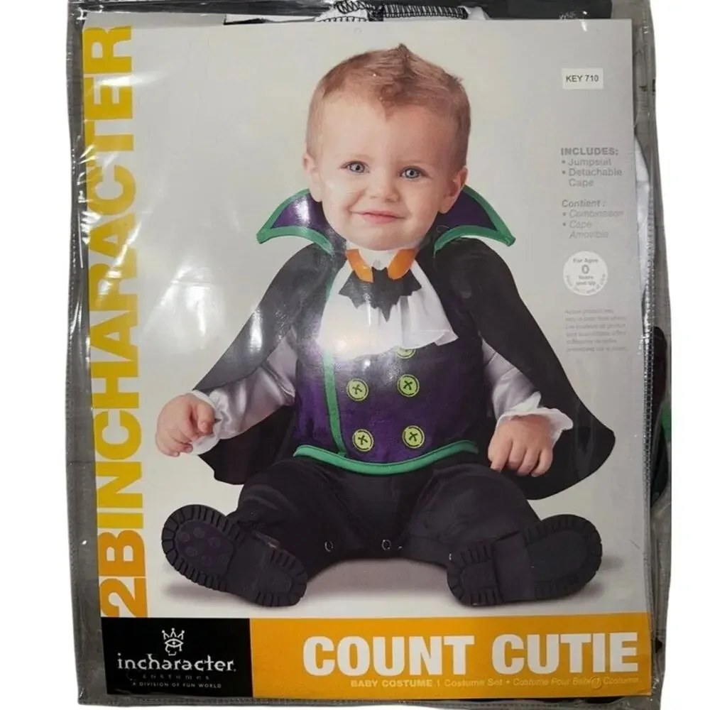 InCharacter vampire Count Cutie Costumes w/ Detachable Cape 6-12 Months infant